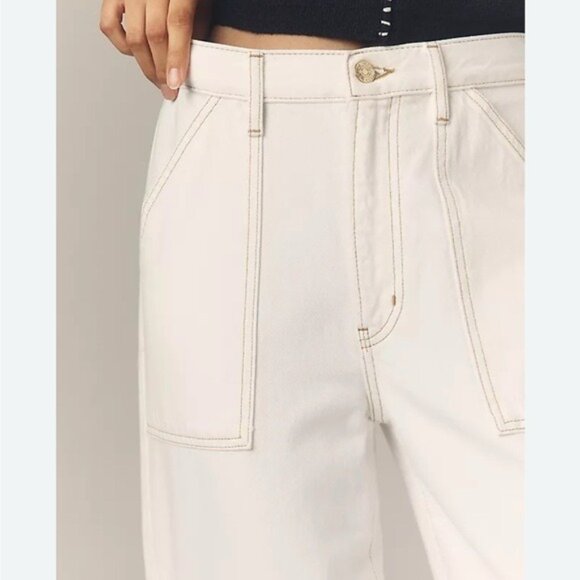 FRAME BEIGE HIGH RISE RELAXED TROUSER SIZE 28 NWT - Picture 1 of 12